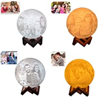 Los mejores  - lampara de luna personalizada 3d con tu Fotos y texto USB Recargable 16 colores Control remoto y táctil controlar…